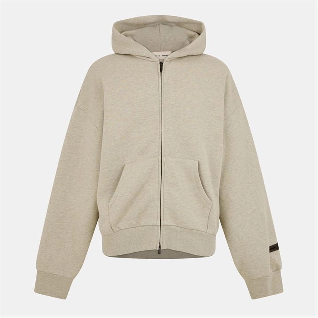 Fear of God Essentials Logo Zip-Up Hoodie - Grey